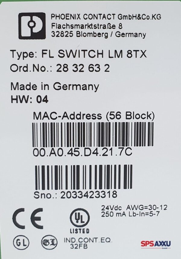 Phoenix Contact Ethernet Switch  FL SWITCH LM 8TX 2832632  HW:4 – Bild 4