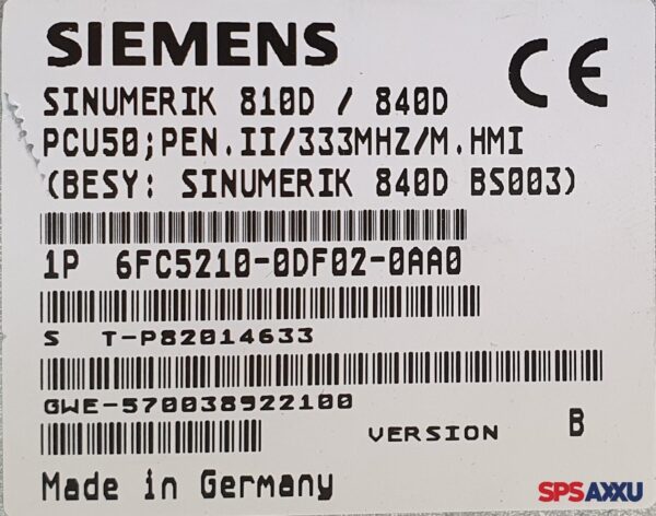SIEMENS Sinumerik 810D/840D PCU50 6FC5210-0DF02-0AA0 6FC5 210-0DF02-0AA0 V:B – Bild 7
