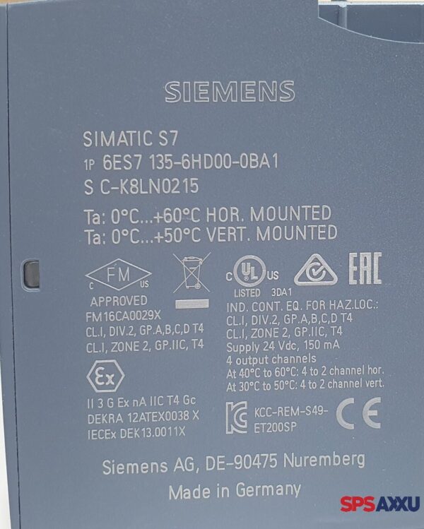 SIEMENS Simatic ET 200SP Analog Module  6ES7 135-6HD00-0BA1  6ES7135-6HD00-0BA1 – Bild 4