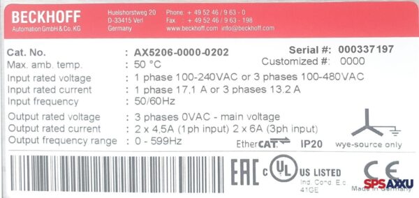 Beckhoff AX5206-0000-0202  AX5 206-0000-0202 Digital Kompakt Servoverstärker – Bild 6