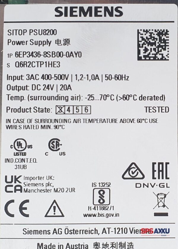 SIEMENS  Sitop Netzteil PSU8200  6EP3436-8SB00-0AY0  6EP3 436-8SB00-0AY0  PS:3 – Bild 7