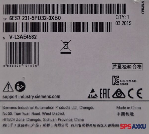 SIEMENS SIMATIC S7-1200  Analogmodule 6ES7231-5PD32-0XB0 6ES7 231-5PD32-0XB0 – Bild 3