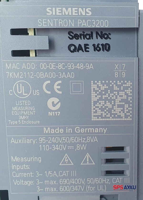 SIEMENS  Sentron PAC3200  7KM2112-0BA00-3AA0  Inklusive profibus Messgerät  E: 6 – Bild 5
