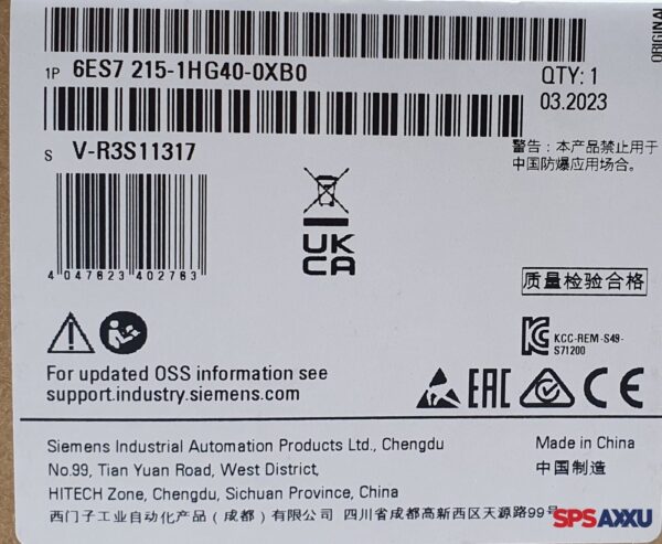 SIEMENS Simatic S7 CPU 1215C Module 6ES7 215-1HG40-0XB0 6ES7215-1HG40-0XB0 FS:13 – Bild 3