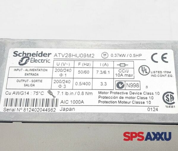 Schneider Electric ALTIVAR 28 ATV28HU09M2 Inverter Frequenzumrichter 0,37 KW – Bild 4