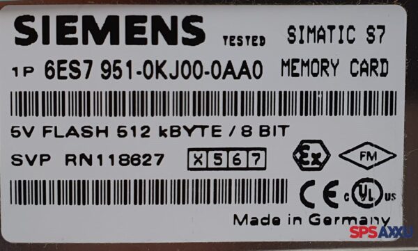 SIEMENS Simatic S7 6ES7 951-0KJ00-0AA0 6ES7951-0KJ00-0AA0 Memory Card  5V Flash – Bild 3