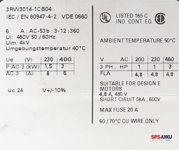 SIEMENS Sirius 3R 3RW3014-1CB04 3RW 3014-1CB04 Sanfstarter – Bild 6