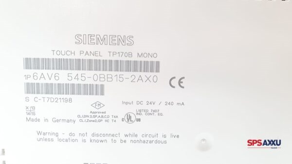 SIEMENS Touch Panel T170B Mono  6AV6 545-0BB15-2AX0  6AV6545-0BB15-2AX0  E:12 – Bild 6