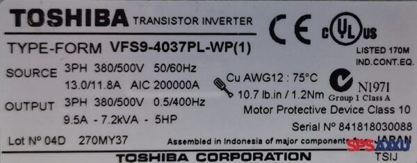 Toshiba Frequenzumrichter Inverter VFS9-4037PL-WP (1) 7.2kVA – Bild 8